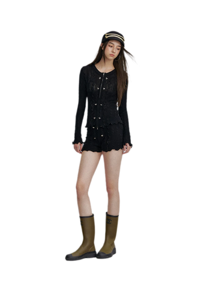Heart Button Knit Set