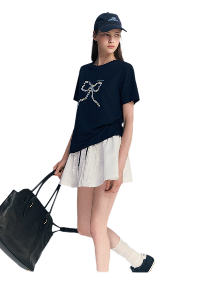 Hand-Sewn Bow T-Shirt