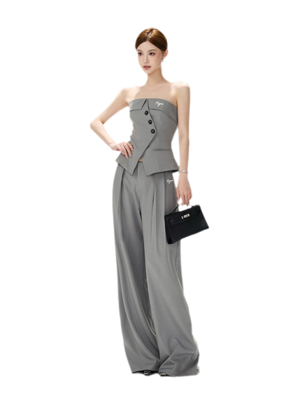 Structured Wide-Leg Suit Set