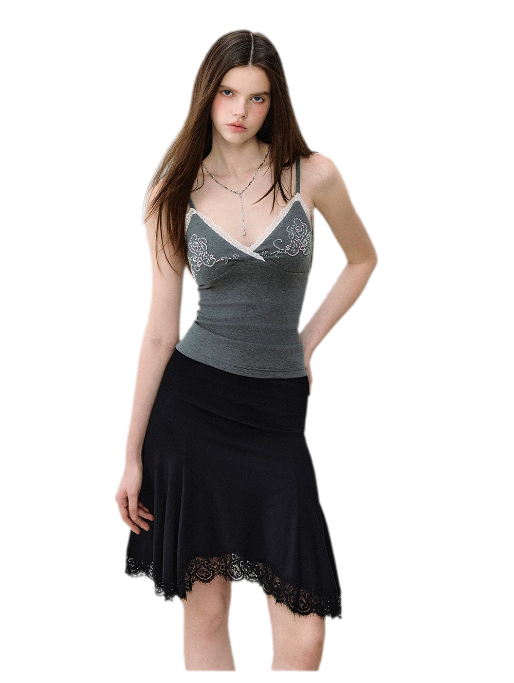 Lace Mermaid Midi Skirt