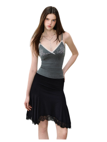Lace Mermaid Midi Skirt