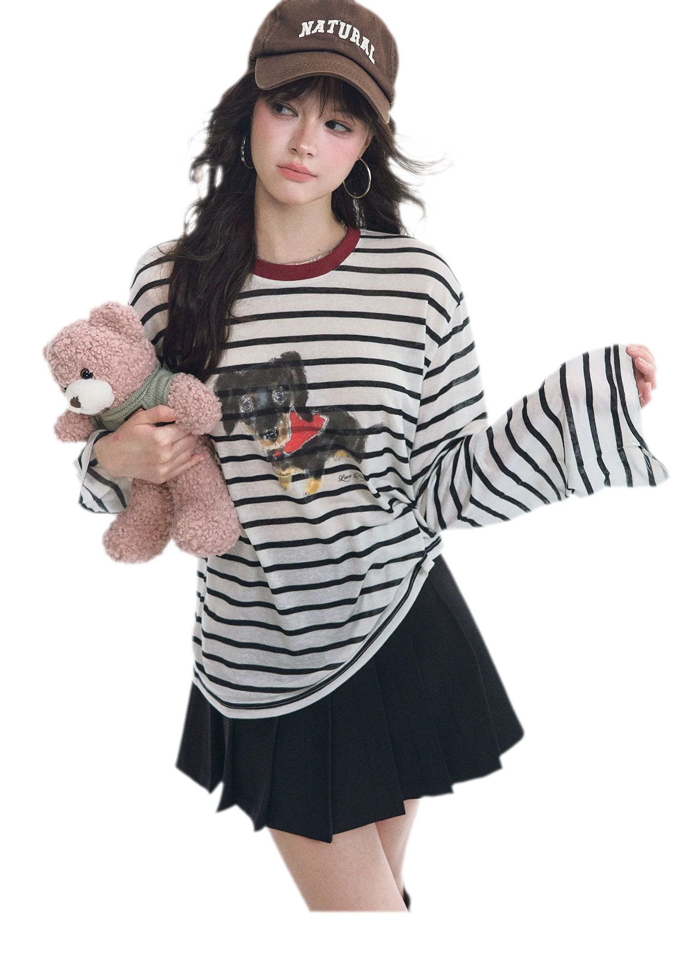 Lyocell Striped Puppy T-Shirt