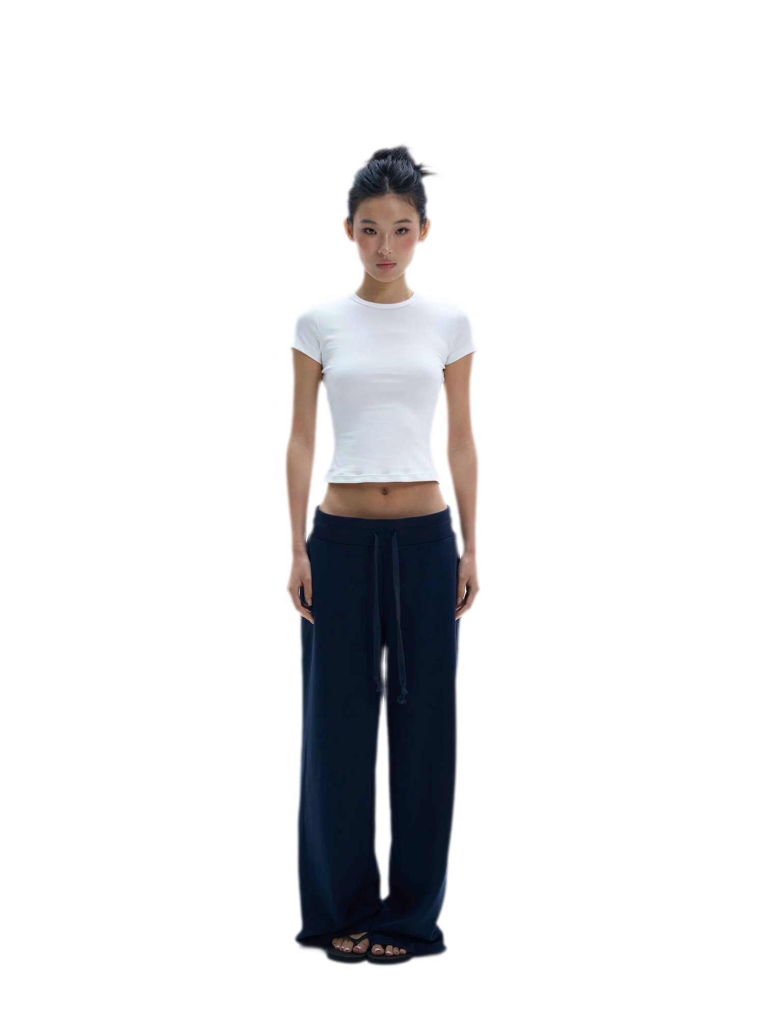 Wide-Leg Drawstring Sweatpants