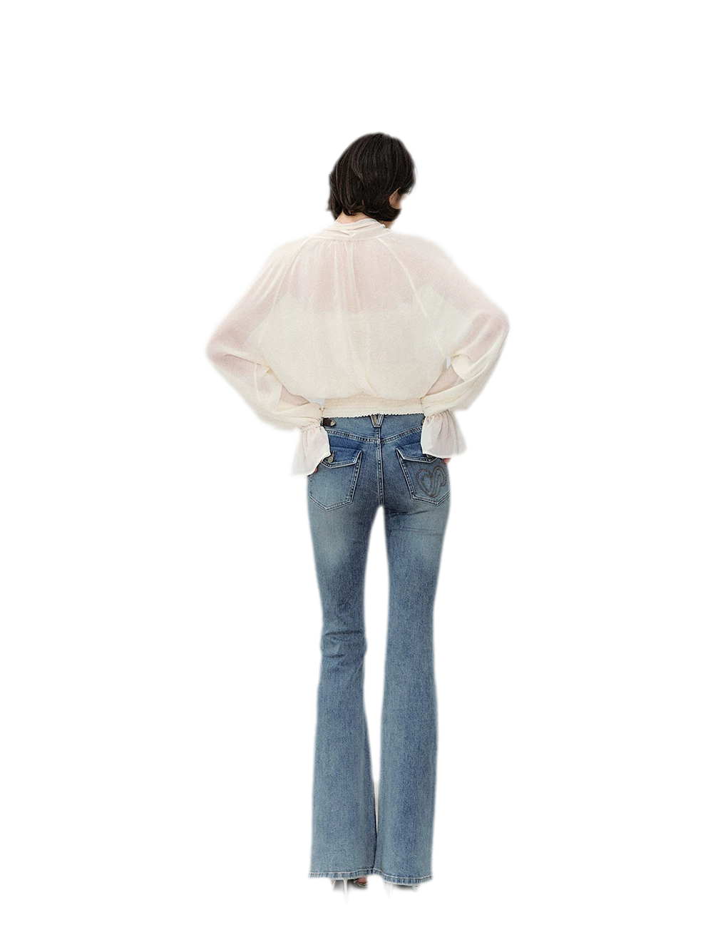 Denim Micro Flare Jeans
