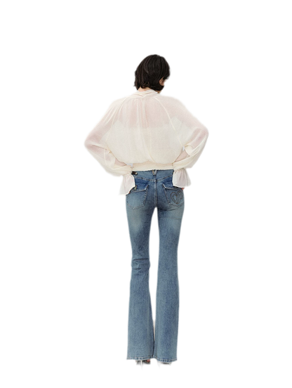 Denim Micro Flare Jeans