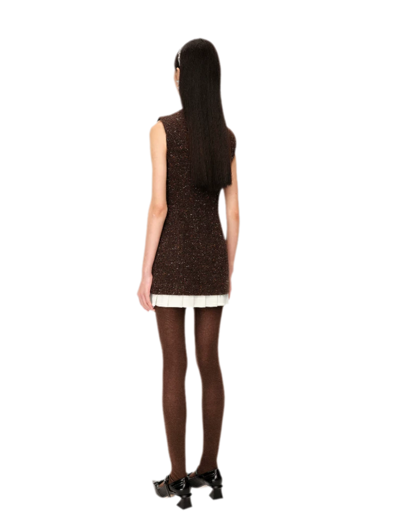 Elegant Pleated Hem Sleeveless Dress