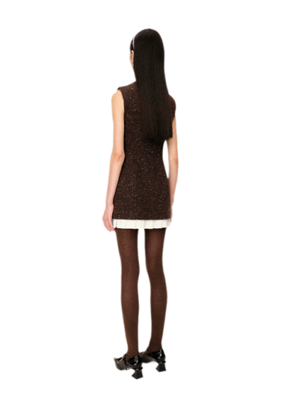 Elegant Pleated Hem Sleeveless Dress