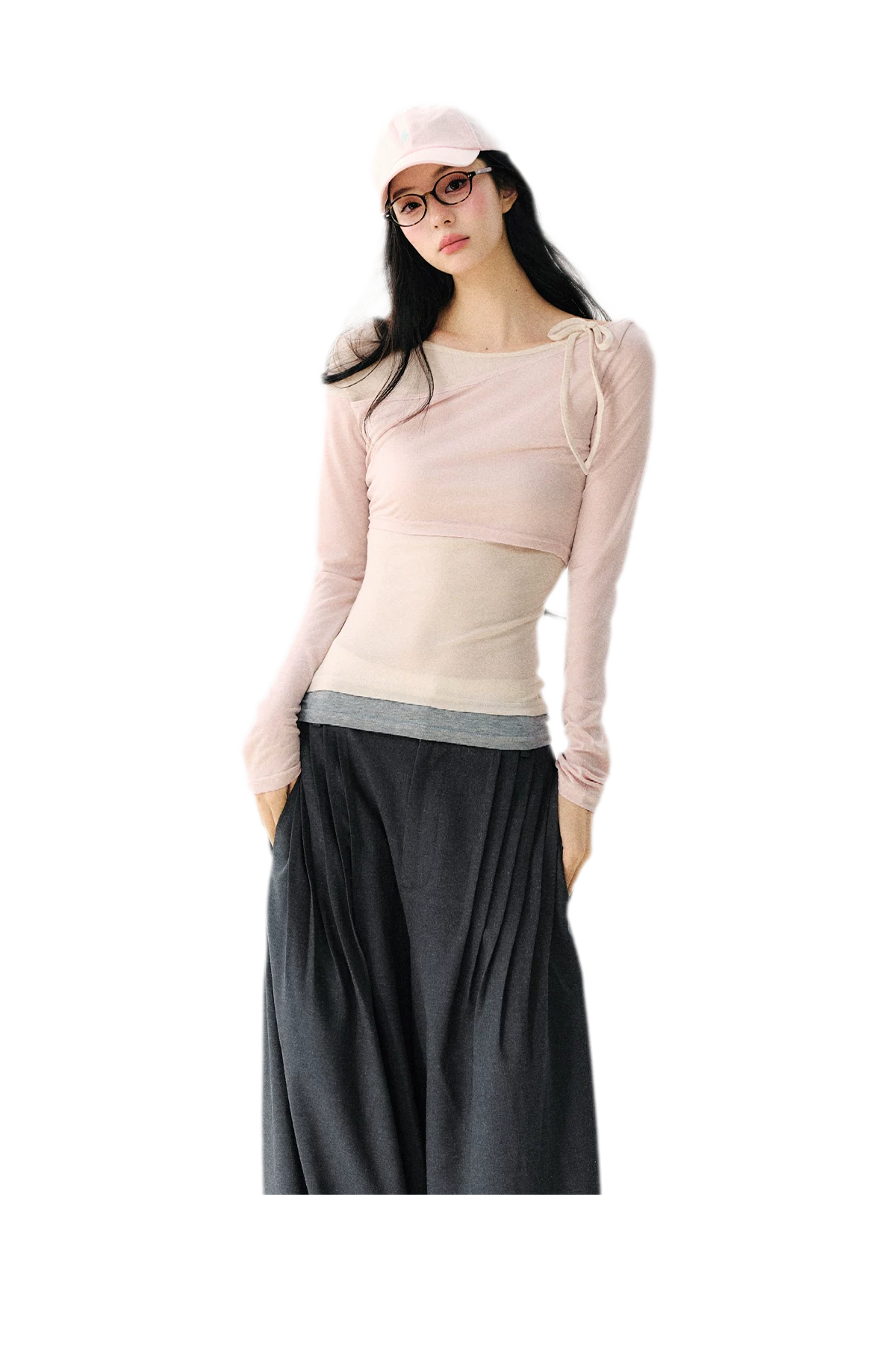Asymmetric Tie Shoulder Tee