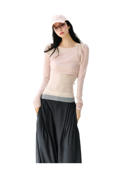 Asymmetric Tie Shoulder Tee