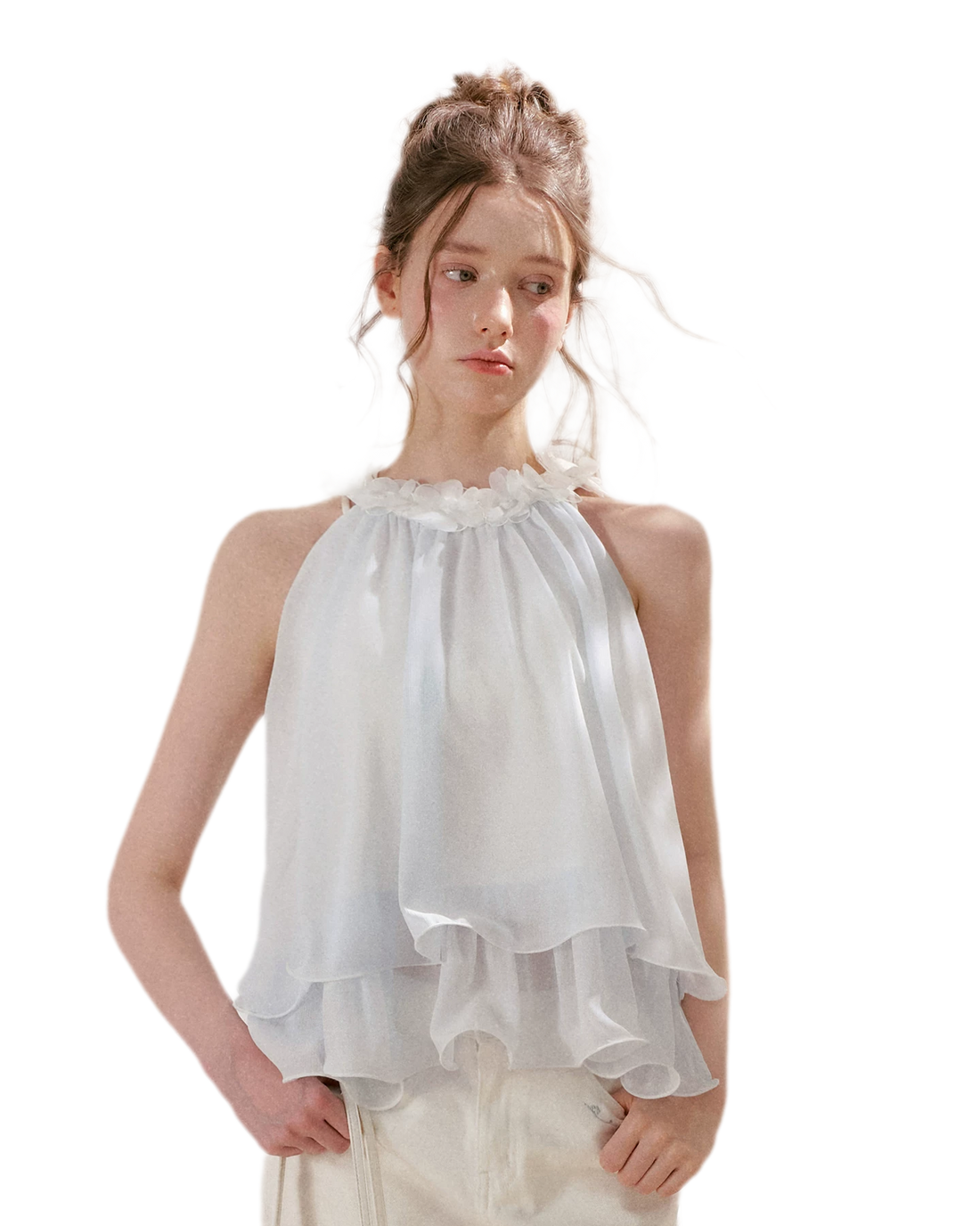 Girlcore 3D Floral Halter Top