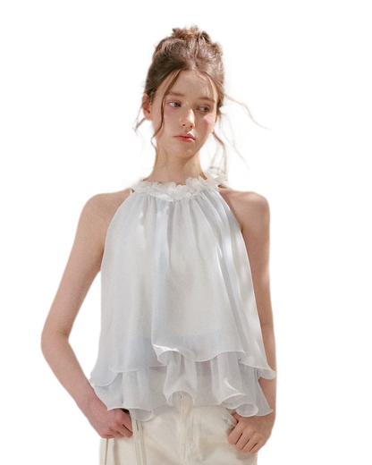 Girlcore 3D Floral Halter Top