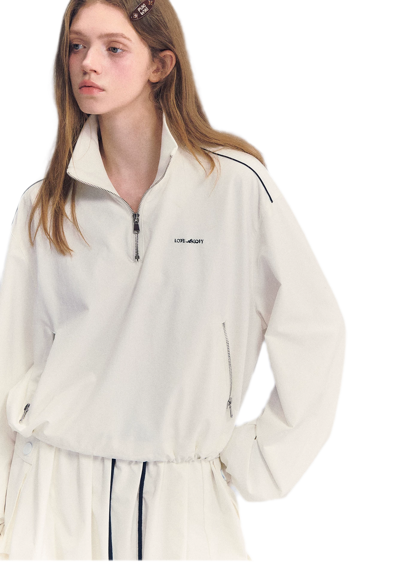 Half-Zip Drawstring Jacket