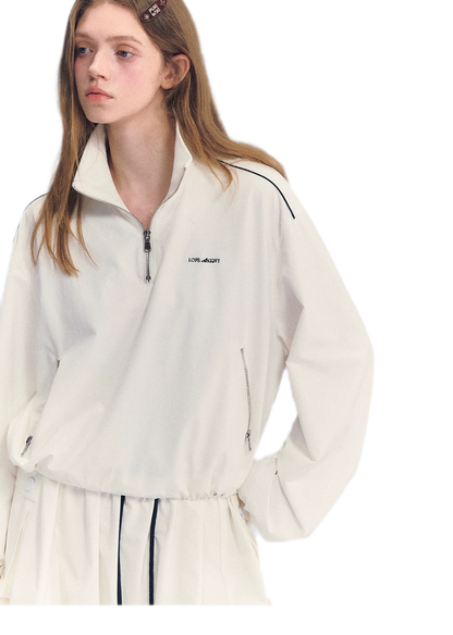 Half-Zip Drawstring Jacket
