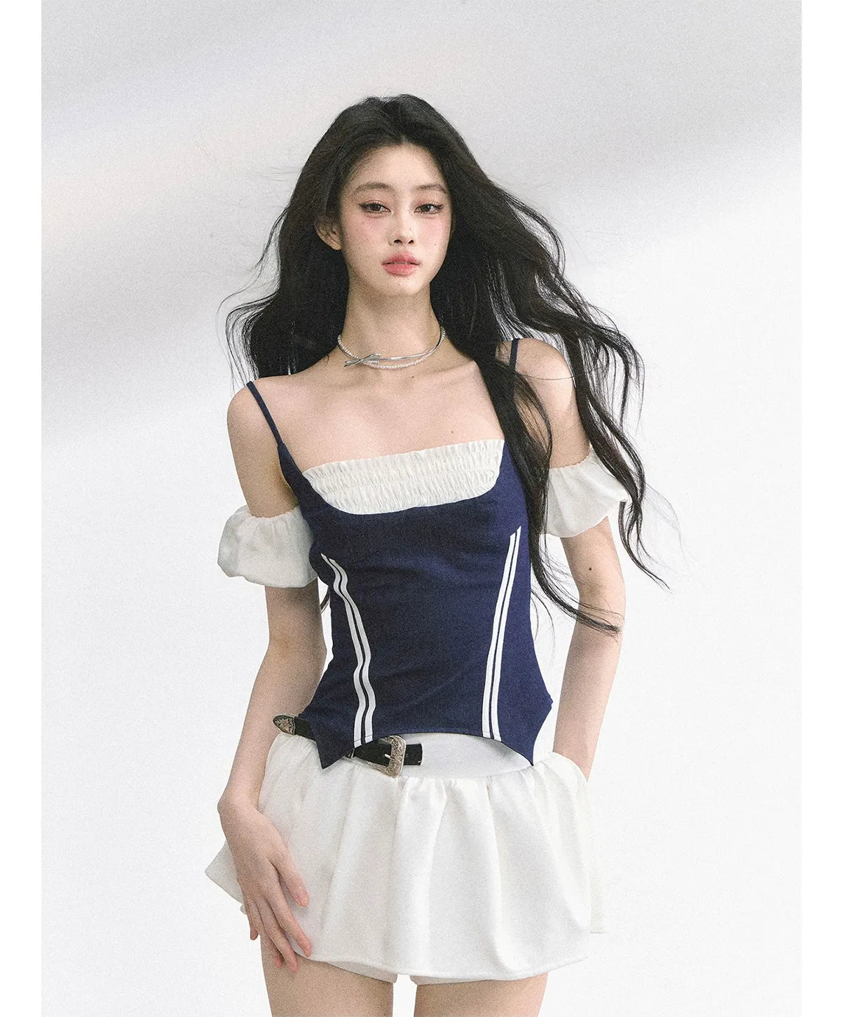 Corset Waist Puff Top