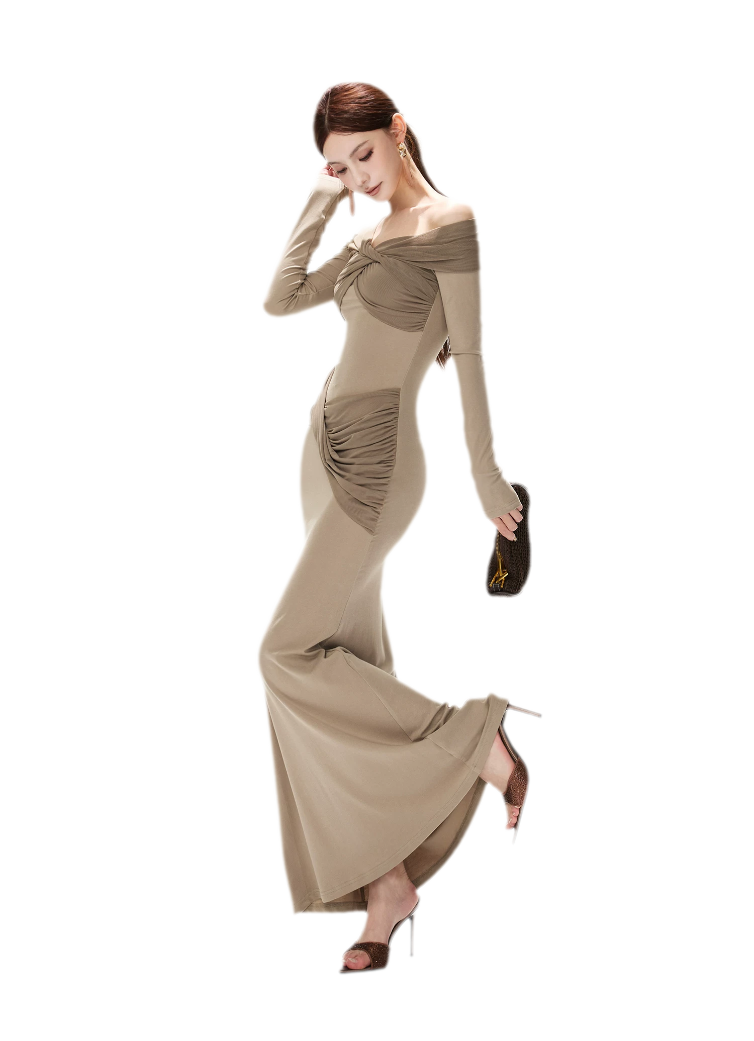 Mesh Twist Mermaid Knit Dress