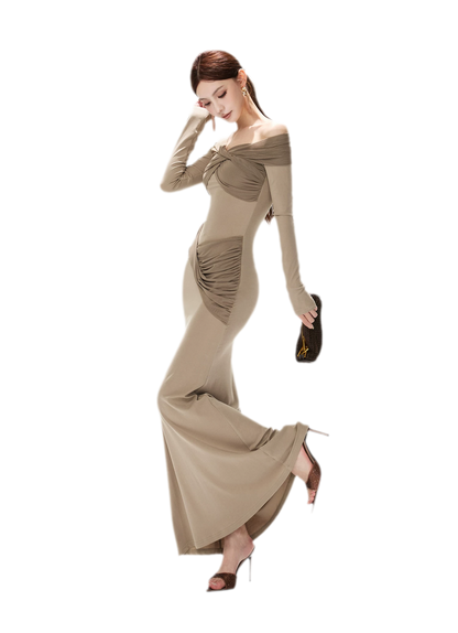 Mesh Twist Mermaid Knit Dress