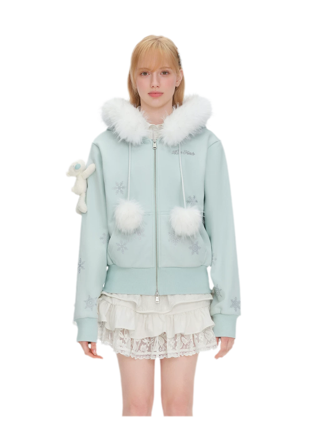 Gradient Snowflake Zip Hoodie