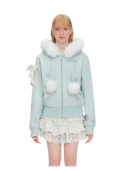 Gradient Snowflake Zip Hoodie