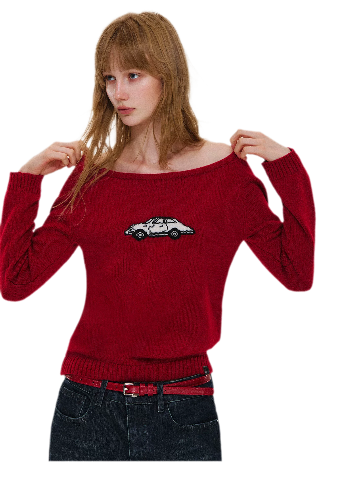 Wool Blend Jacquard Knit Sweater