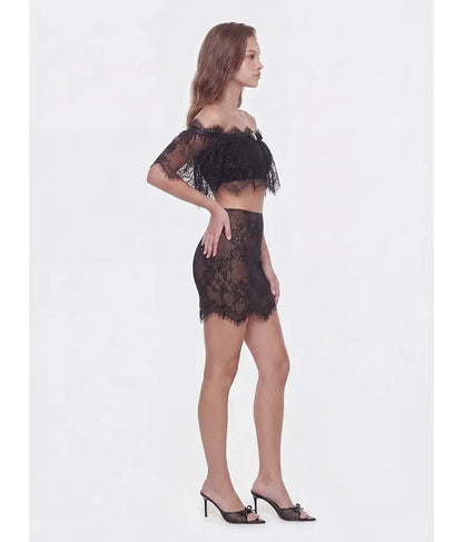 Lace Off-Shoulder Set