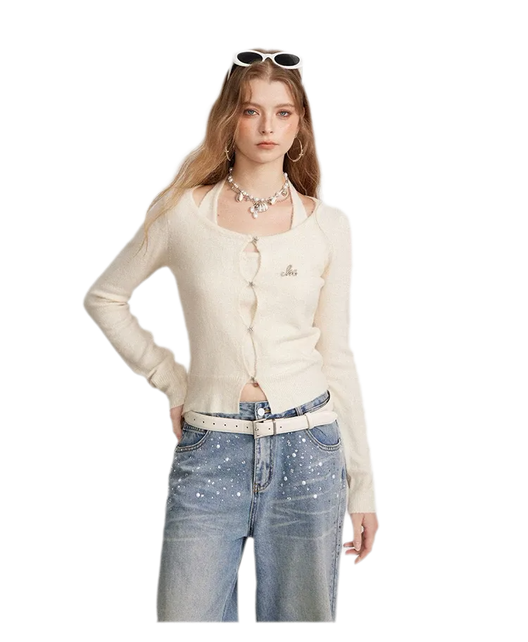Soft Halter Cropped Cardigan