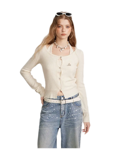 Soft Halter Cropped Cardigan