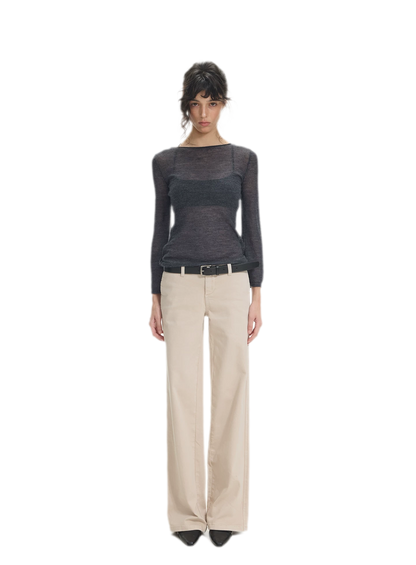 Mohair Sheer Flared Sleeve Top