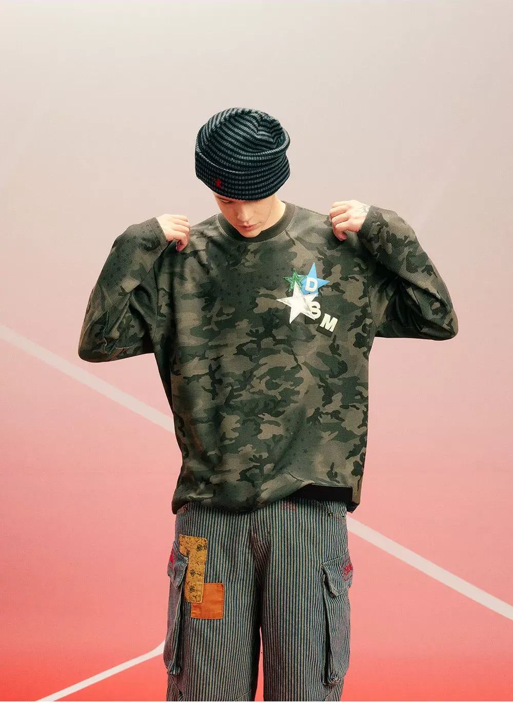 Printed Waffle Camouflage T-Shirt