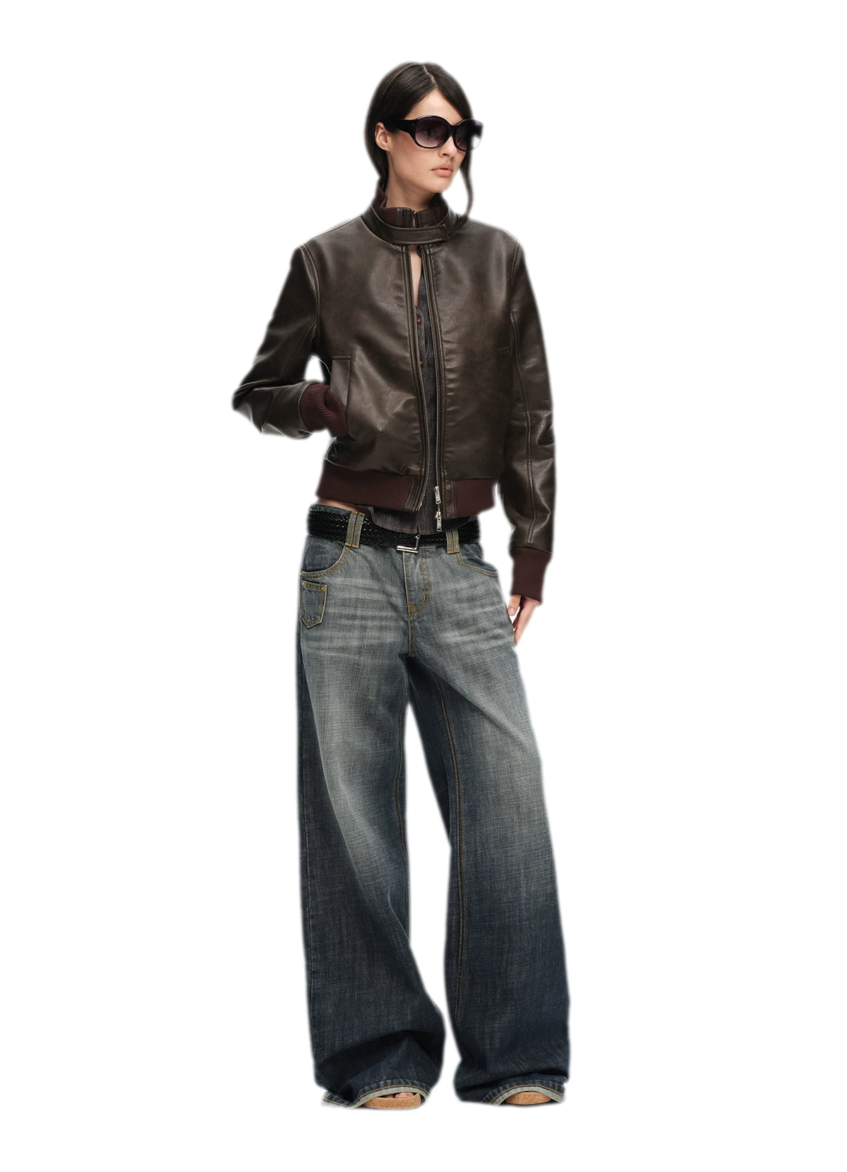 Washed Cotton Straight-Leg Jeans
