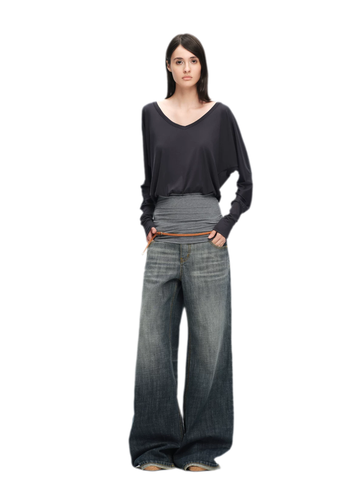 Lyocell Asymmetric Off-Shoulder Top