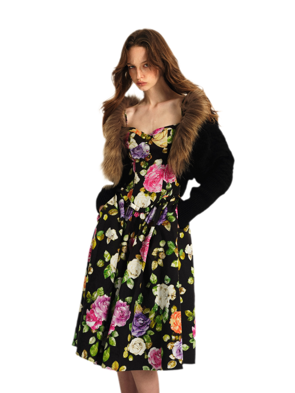 Wool Cable-Knit Jacket Dress Set 100% Wool