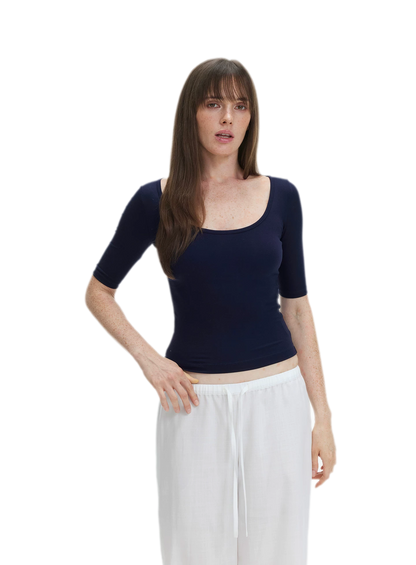 Soft U-Neck Slim-Fit T-Shirt
