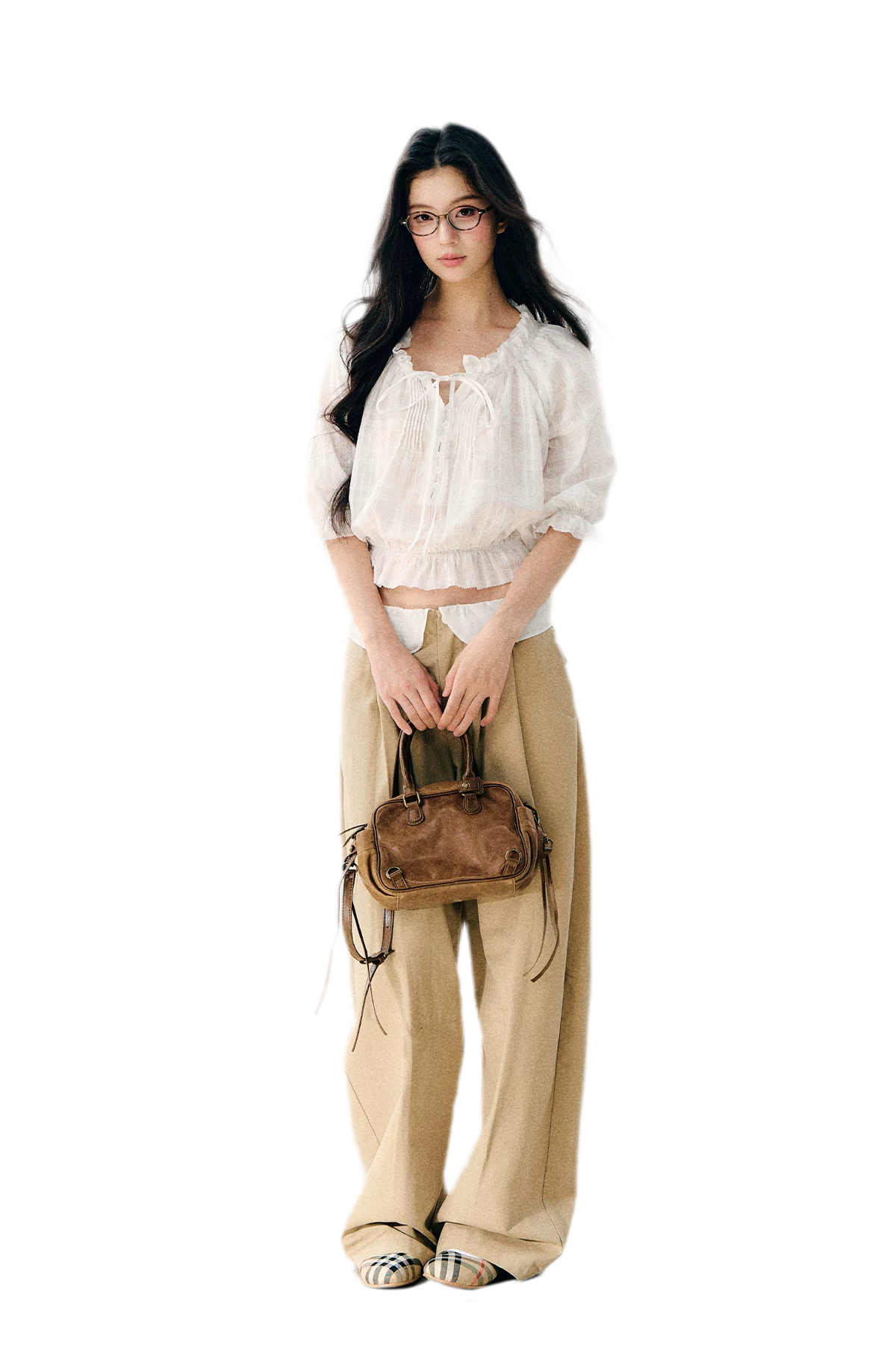 Sheer Ruffled Chiffon Blouse