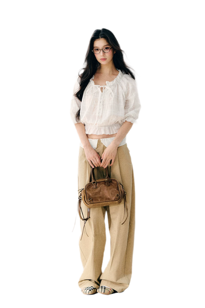 Sheer Ruffled Chiffon Blouse