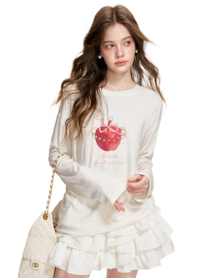 Irregular Cloud White A-line Skirt