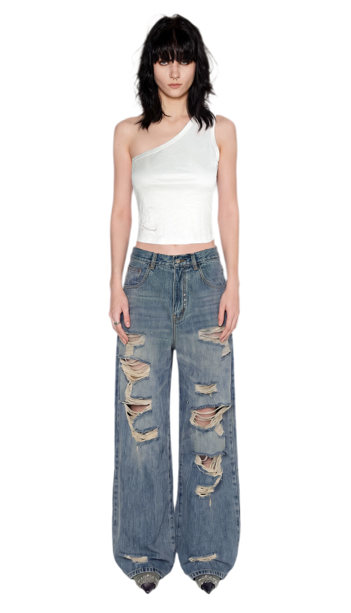 Acetate Asymmetrical Tank Top