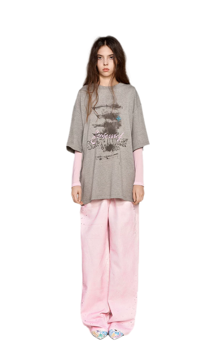 Cotton Rhinestone Graphic T-Shirt