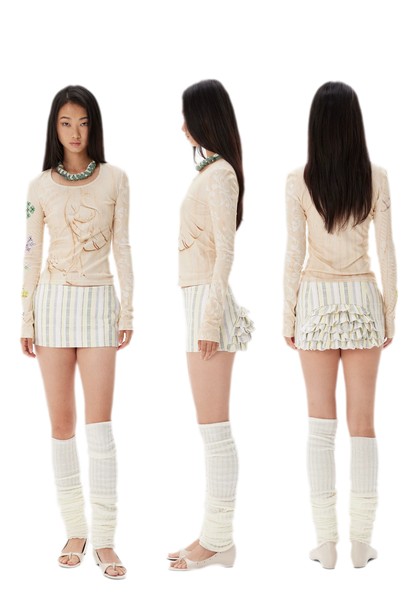 Ruffled Low-Rise Mini Skort
