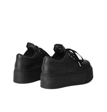 Sculptural Leather Thick-Soled Sneakers