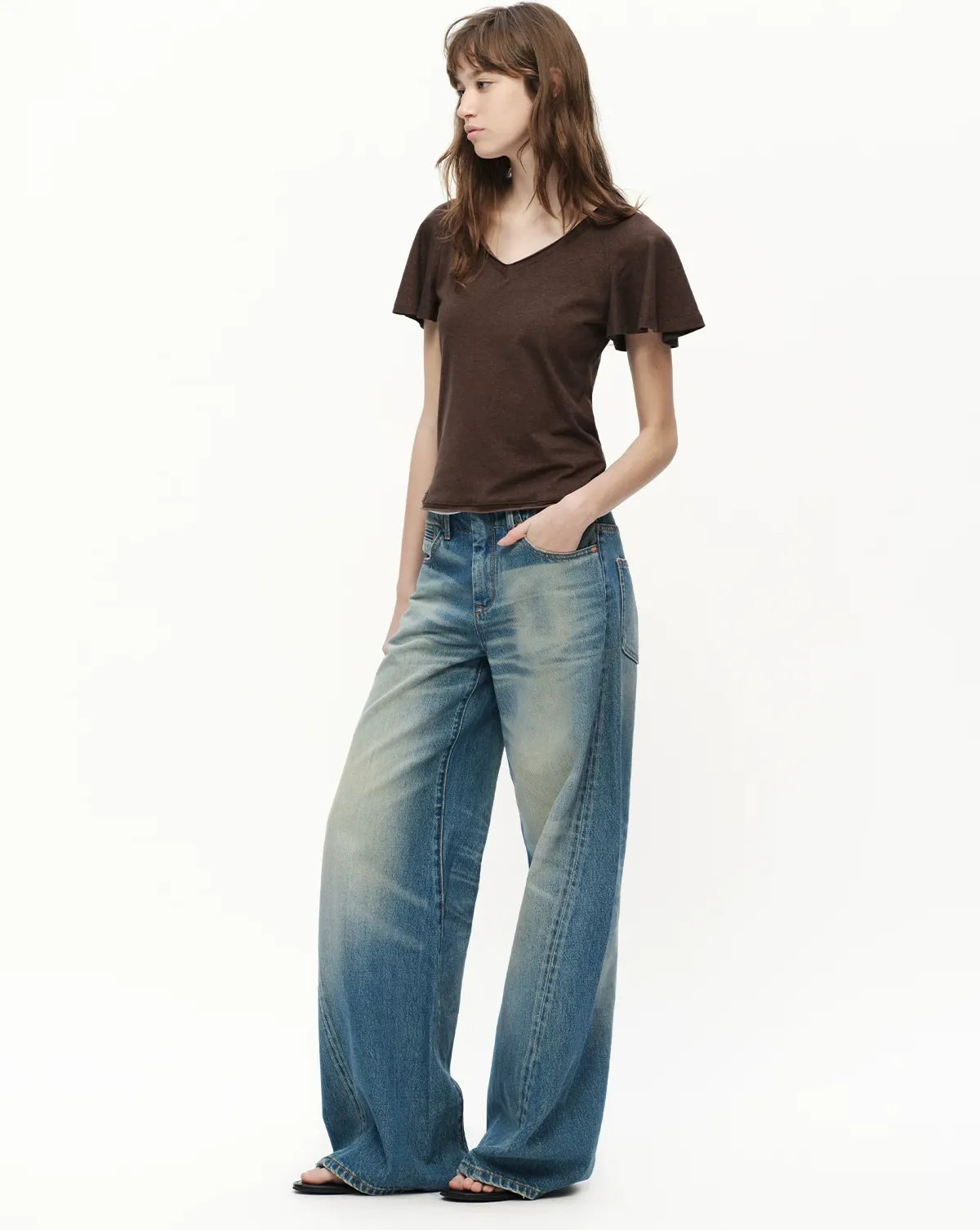 Vintage Wash Wide Jeans