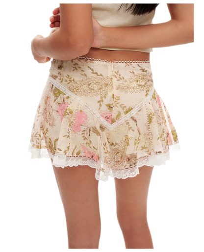 Embroidered Floral Lace Shorts