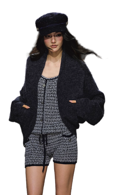 Gestreiftes Woll-Jumpsuit-Set
