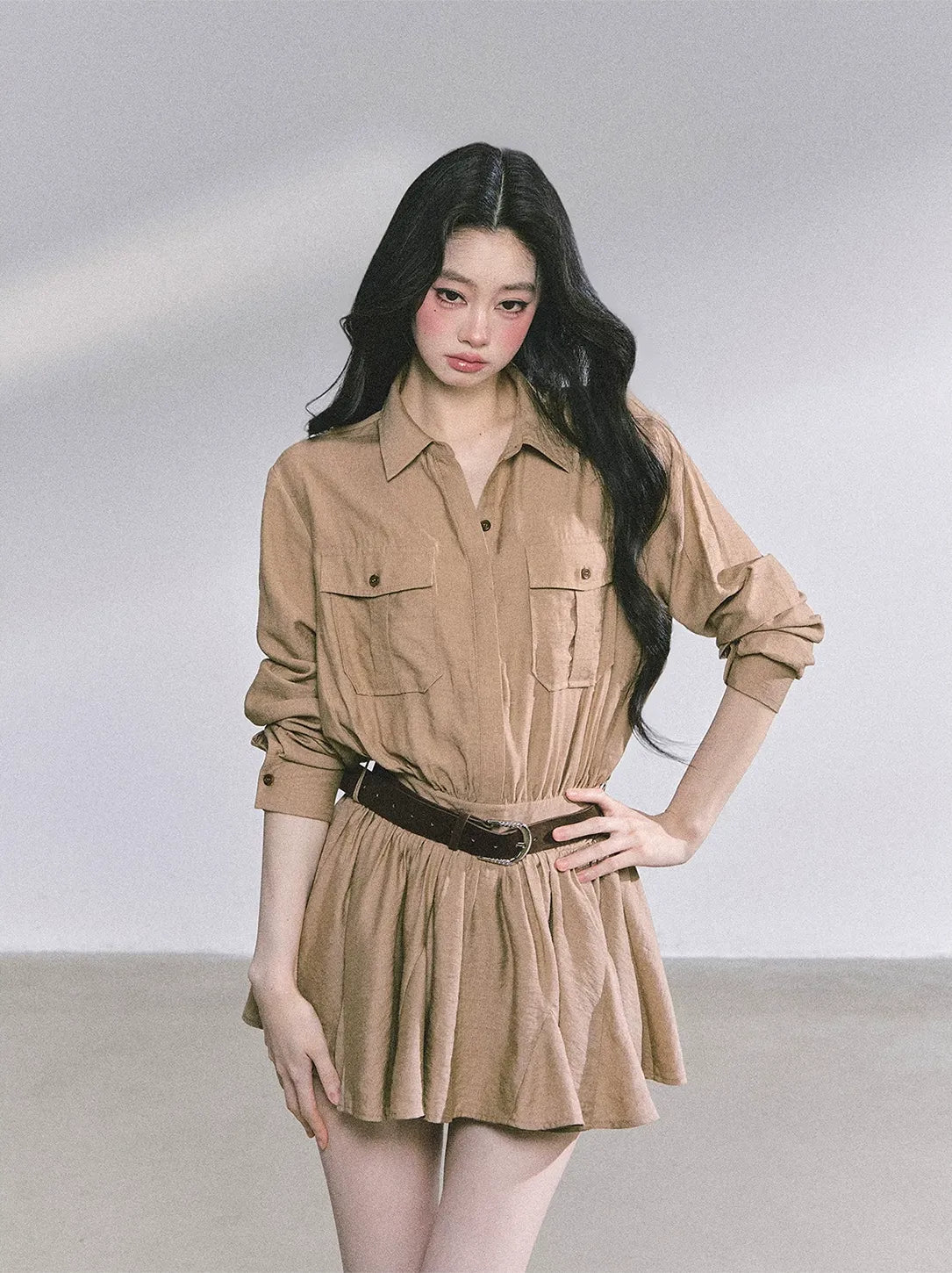 Plaid Petal Panel Mini Dress
