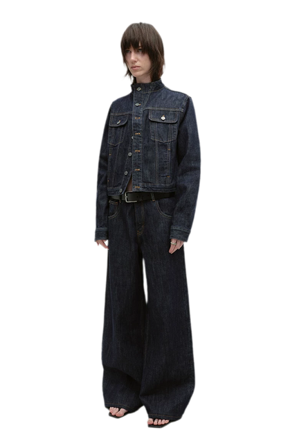 Redline Cropped Raw Denim Jacket