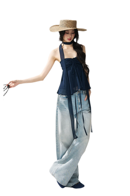 Halter Ruched Bustier Top