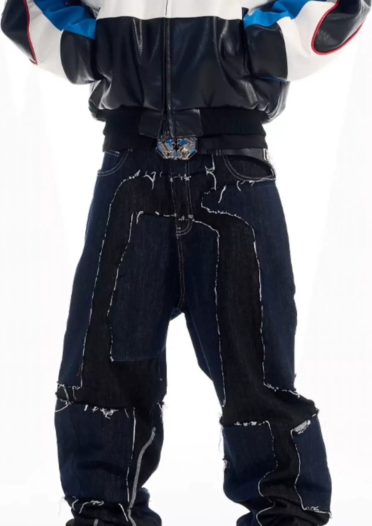 Contrast Embroidered Oversized Jacket