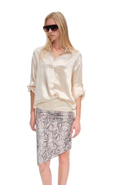 Camisa holgada de acetato brillante