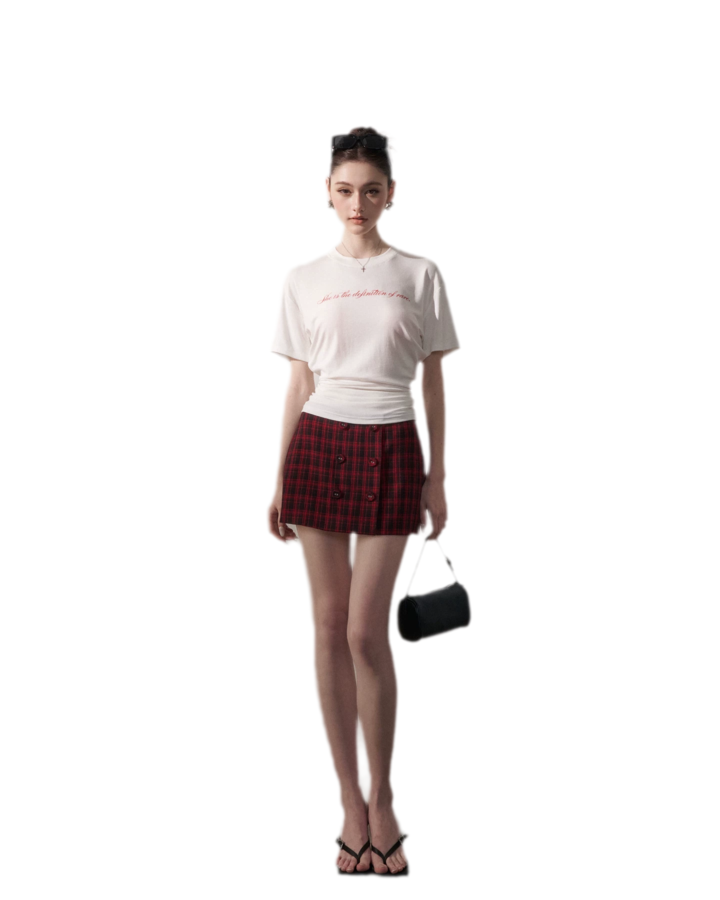 Low-Waist Plaid Mini Skirt