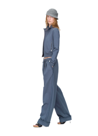 Raw-Edge Cropped Sweatshirt Set