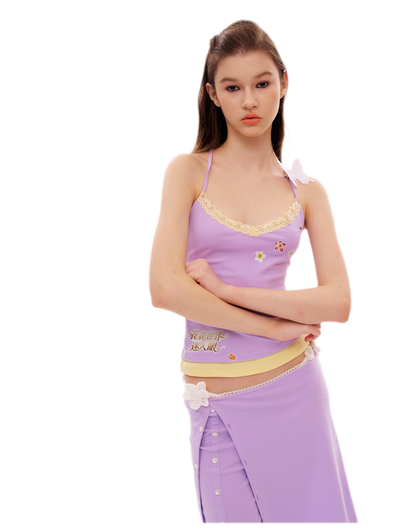Floral Print Camisole Skirt-Shorts Set